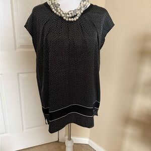Tommy Hilfiger Black and White Polka Dot Women's Top